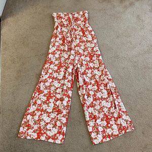 Women’s Wide Leg Strapless Jumpsuit